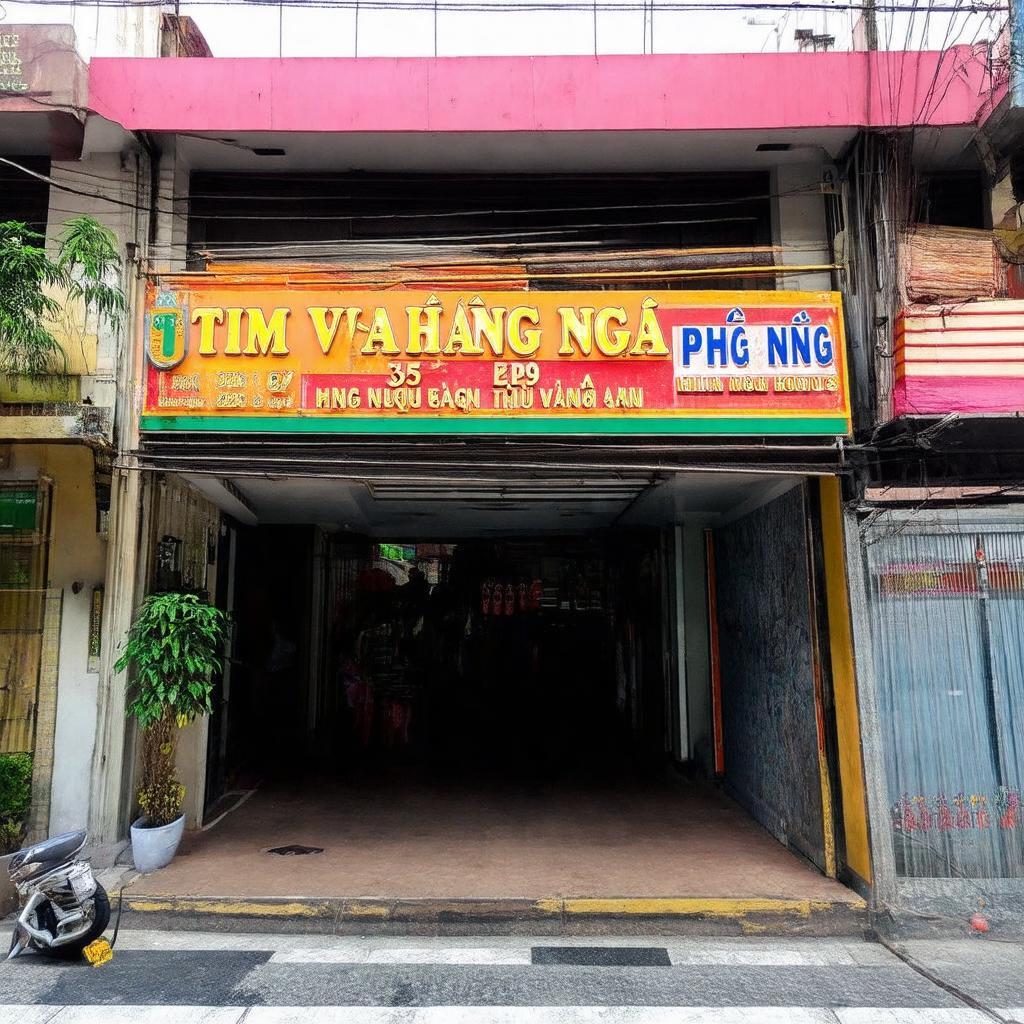 Ngoại thất Tiệm Vàng Hồng Nga tại số 35 Nguyễn Thị Tần, Quận 8, TP.HCM, trên con phố sầm uất.